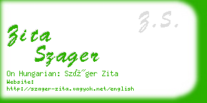 zita szager business card